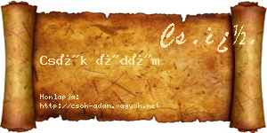 Csók Ádám névjegykártya