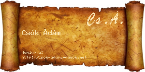 Csók Ádám névjegykártya